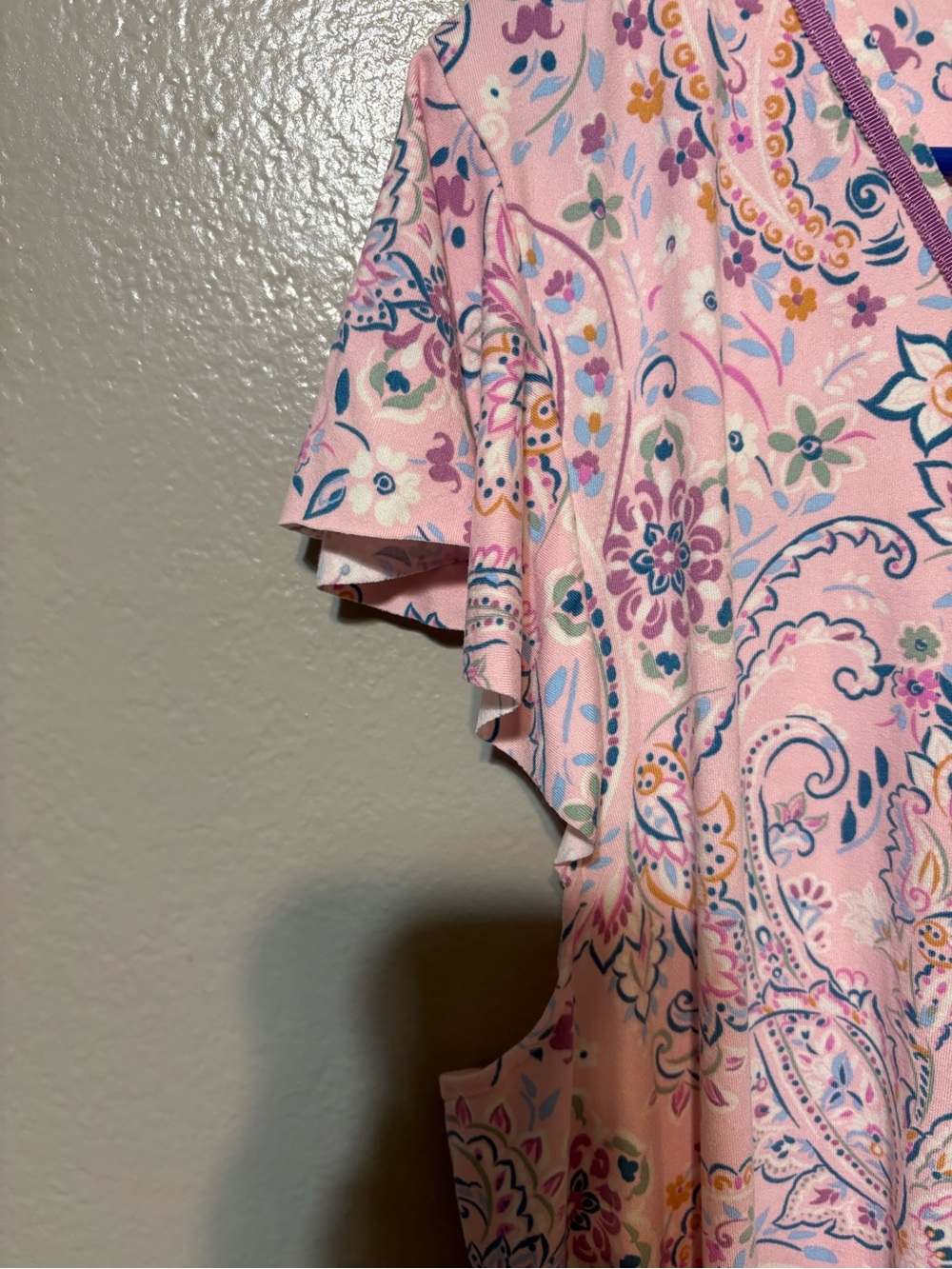 NWT Ellen Tracy Pink Paisley V-Neck Short Sleeve Pajama Set Size XL - Picture 5 of 16